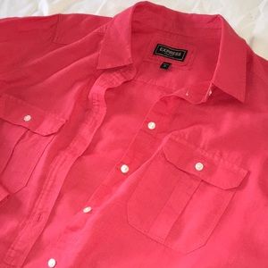 Express linen cotton blend shirt size M